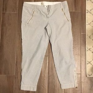 Blue and White Seersucker 7/8 Pants